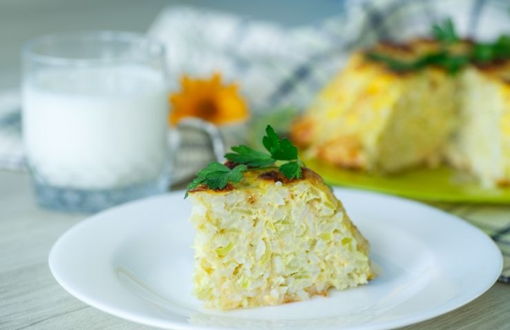 fetta di torta salata di riso